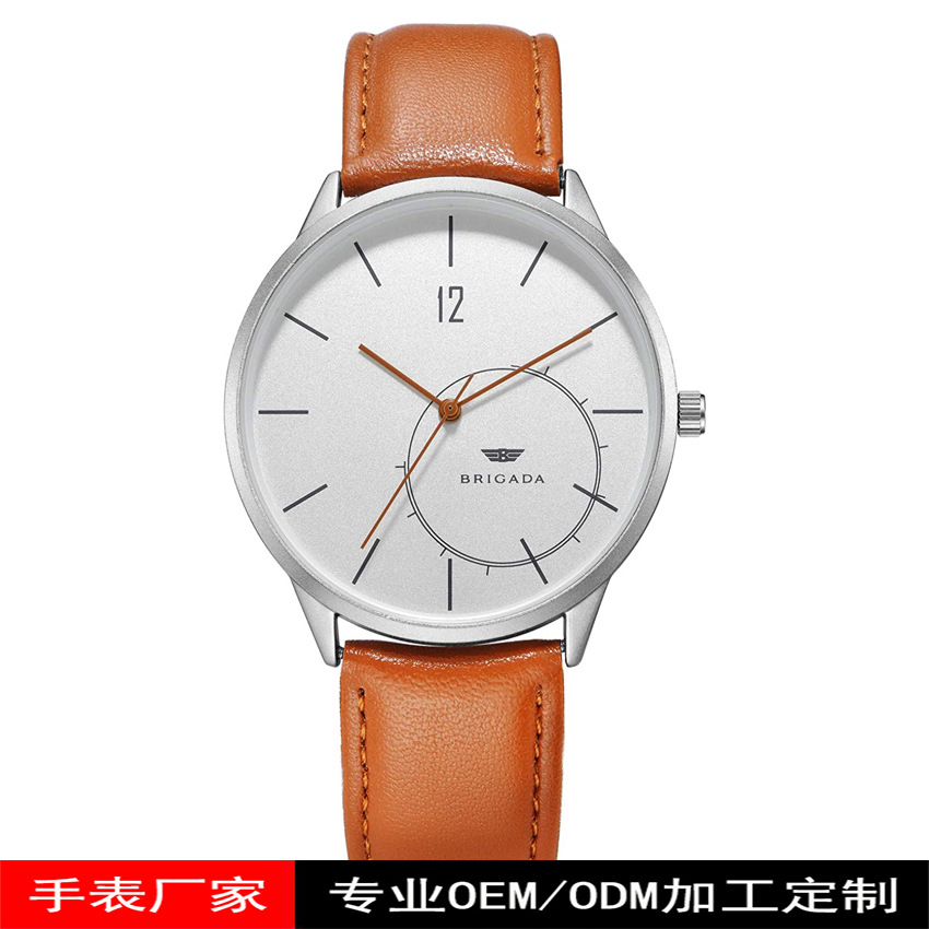深圳手表工厂不锈钢大表盘 简约时尚防水石英男士手表代工